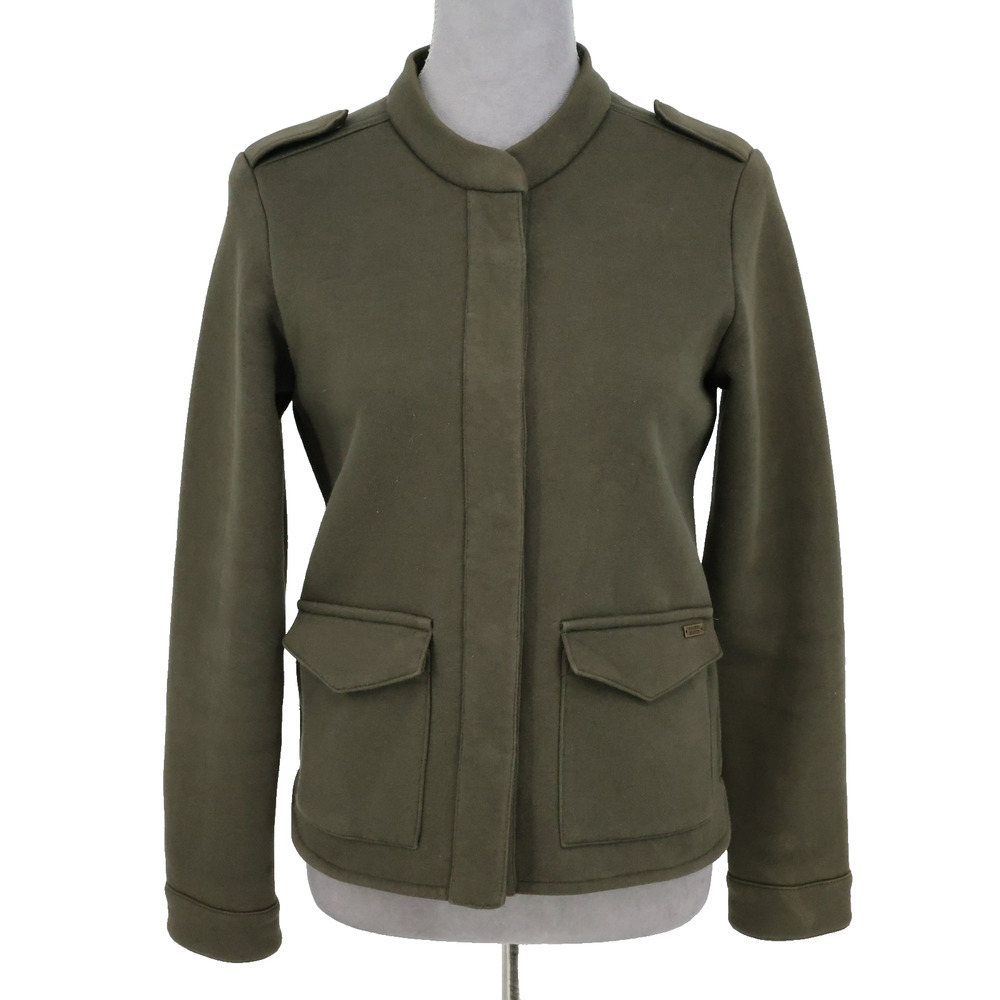 Scotch and Soda Maison Jacket 1 Womens Small Olive Green Stretch Snaps Military